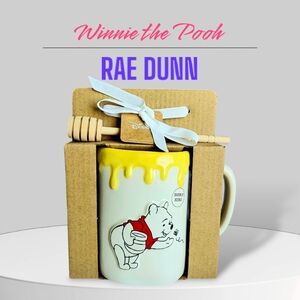 Rae Dunn Winnie the Pooh Mug with Honey Dipper